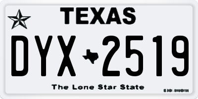 TX license plate DYX2519