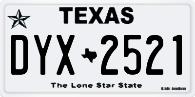 TX license plate DYX2521
