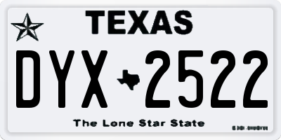TX license plate DYX2522