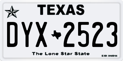 TX license plate DYX2523