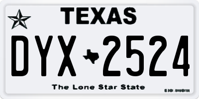 TX license plate DYX2524