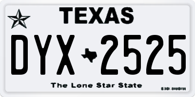 TX license plate DYX2525