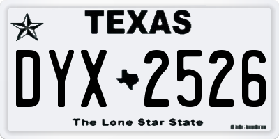 TX license plate DYX2526