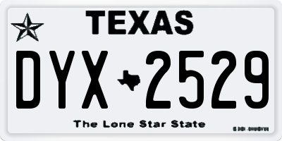 TX license plate DYX2529