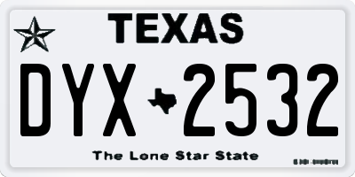 TX license plate DYX2532