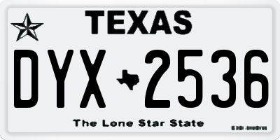 TX license plate DYX2536