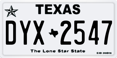 TX license plate DYX2547