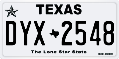 TX license plate DYX2548
