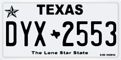 TX license plate DYX2553