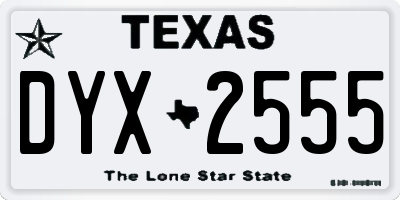 TX license plate DYX2555