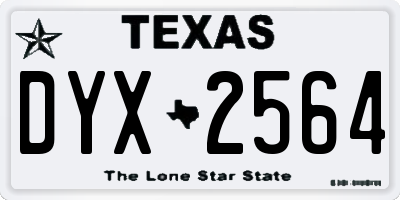 TX license plate DYX2564