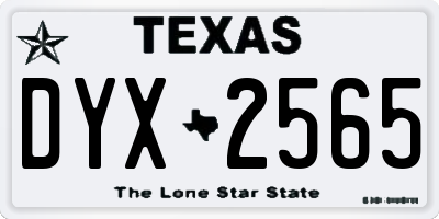 TX license plate DYX2565