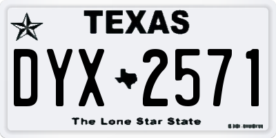 TX license plate DYX2571