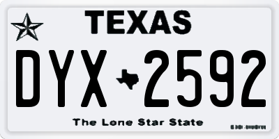TX license plate DYX2592