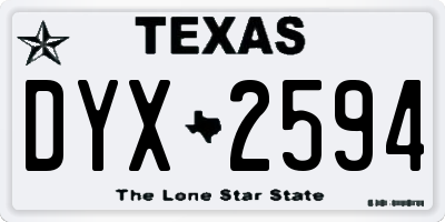 TX license plate DYX2594