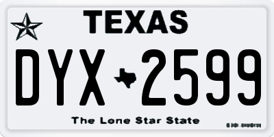 TX license plate DYX2599