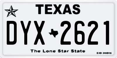 TX license plate DYX2621