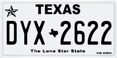 TX license plate DYX2622