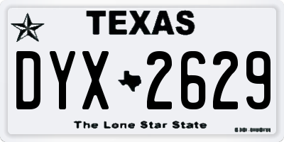 TX license plate DYX2629