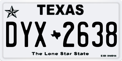 TX license plate DYX2638