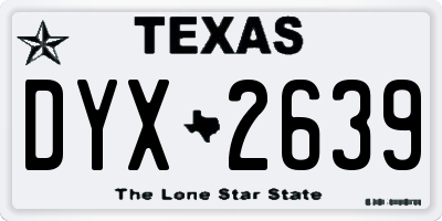 TX license plate DYX2639