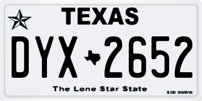 TX license plate DYX2652