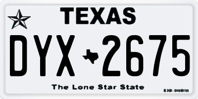 TX license plate DYX2675