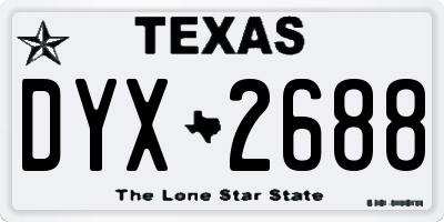 TX license plate DYX2688