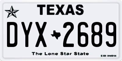 TX license plate DYX2689
