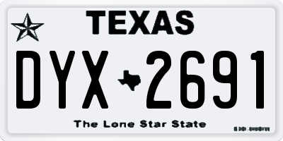 TX license plate DYX2691