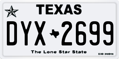 TX license plate DYX2699