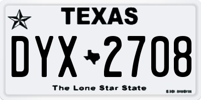 TX license plate DYX2708