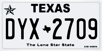 TX license plate DYX2709