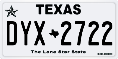 TX license plate DYX2722