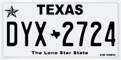 TX license plate DYX2724