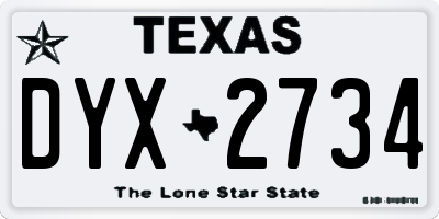 TX license plate DYX2734