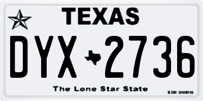 TX license plate DYX2736