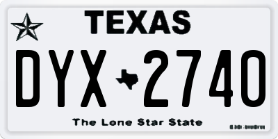 TX license plate DYX2740