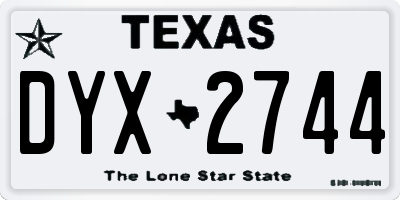 TX license plate DYX2744