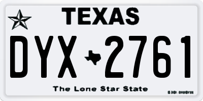 TX license plate DYX2761