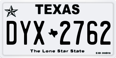 TX license plate DYX2762
