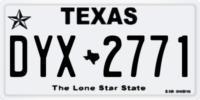 TX license plate DYX2771