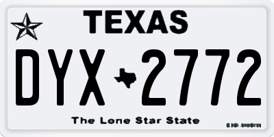 TX license plate DYX2772