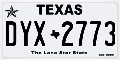TX license plate DYX2773