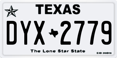TX license plate DYX2779