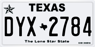 TX license plate DYX2784