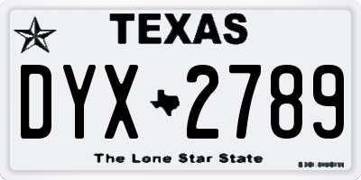 TX license plate DYX2789