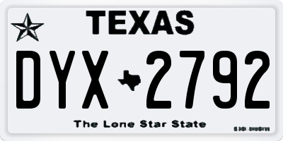 TX license plate DYX2792