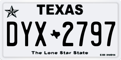 TX license plate DYX2797