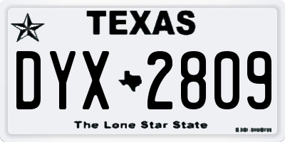 TX license plate DYX2809